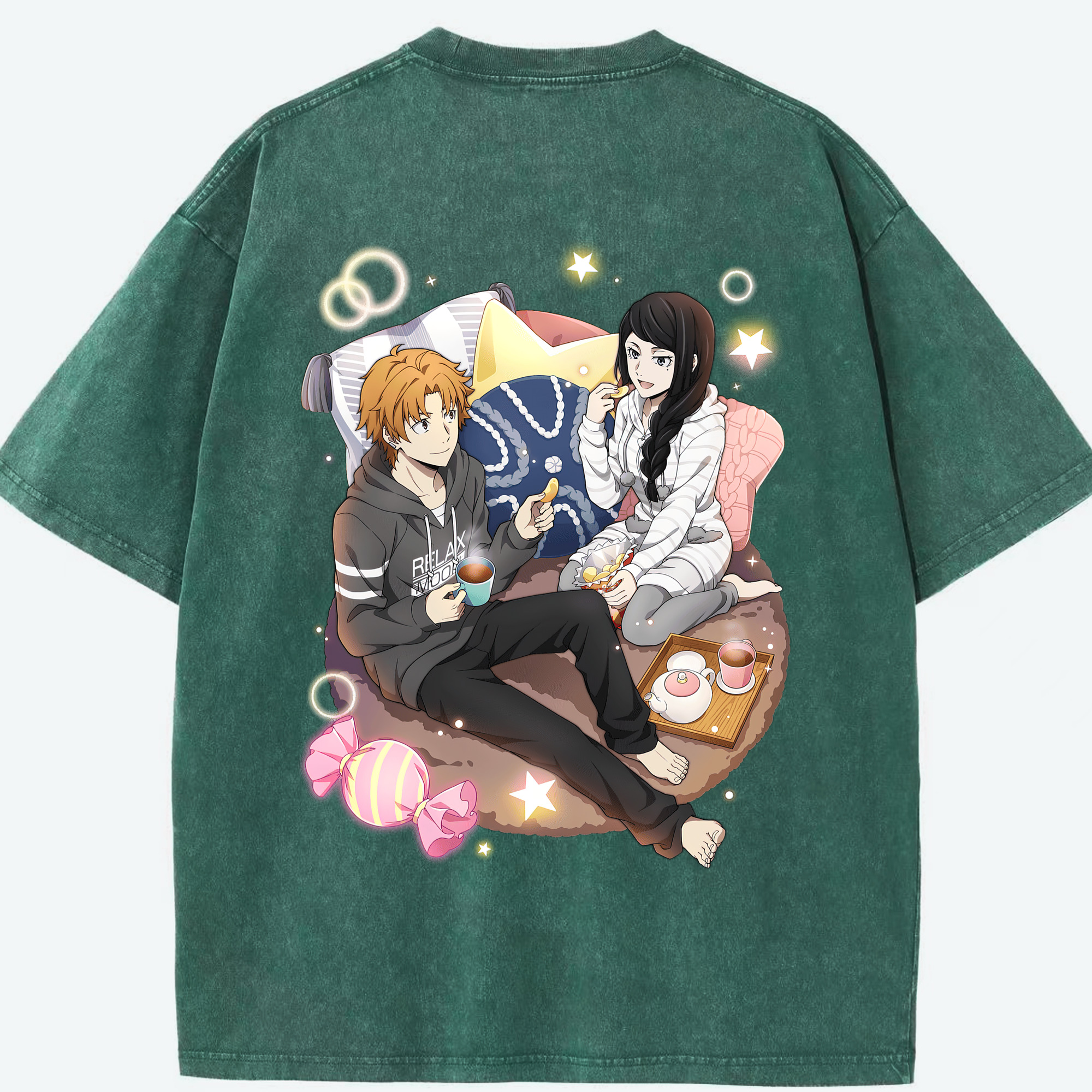 （画像用） 文豪ストレイドッグス Bungo Stray Dogs 綿100% ヴィンテージ風 半袖Tシャツ（背面プリント）